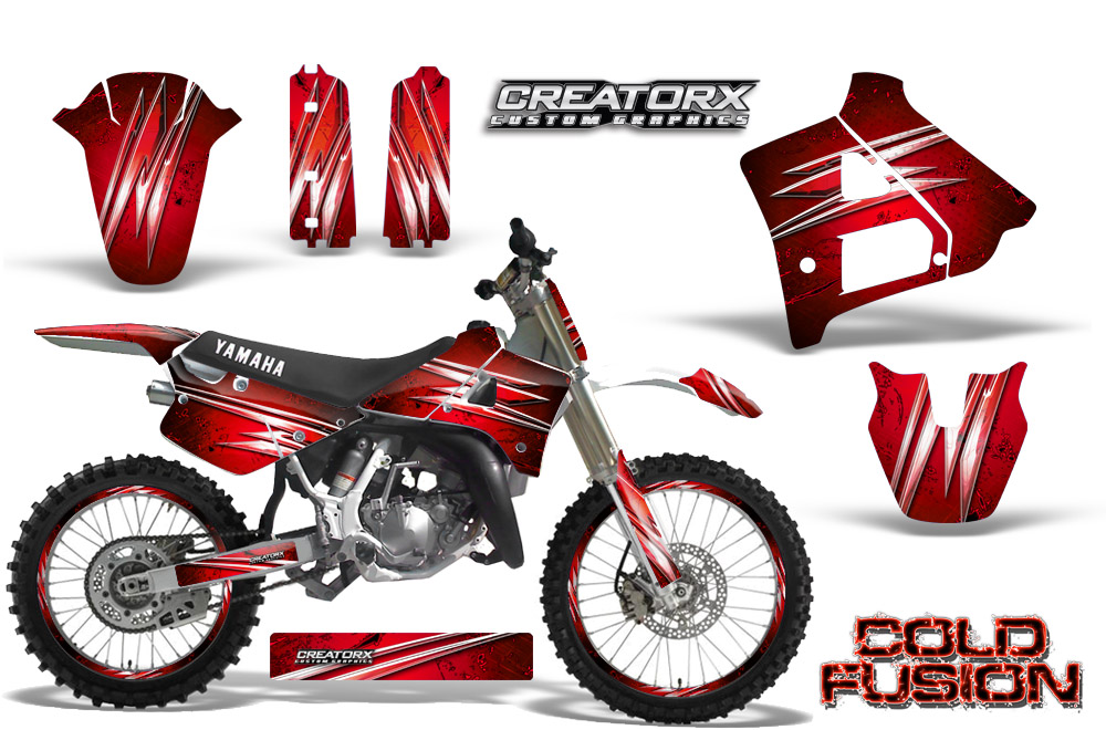 Yamaha YZ125 91-92 Graphics Kit Cold Fusion Red NP Rims